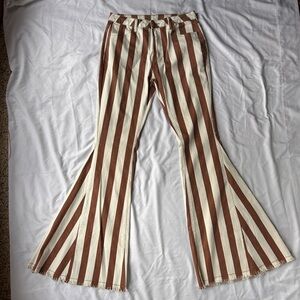 Striped Flare Women Retro Jeans M/L